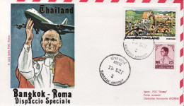 1984-Thailand Viaggio Di S.S.Giovanni Paolo II^a Bangkok Volo Di Rientro A Roma  - Poste Aérienne