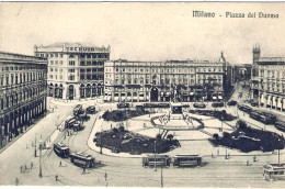 1930circa-"Milano-piazza Del Duomo Con Trams" Pubblicitaria Per La Fabbrica Lomb - Milano (Mailand)