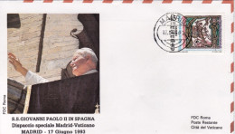 1993-Spagna Dispaccio Aereo Straordinario Per Volo Di Rientro Giovanni Paolo II^ - Storia Postale