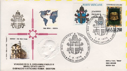 Vaticano-1979 Viaggio Di S.S.Giovanni Paolo II^negli U.S.A. Del 1 Ottobre Dispac - Airmail