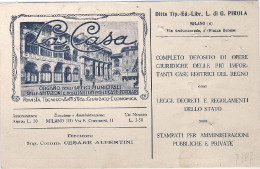 1924-"L.Pirola Ditta Tip.Editr.Libraria Milano"affrancata 5c+coppia 10c.Leoni E  - Milano (Mailand)