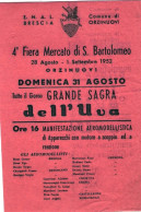 1952-volantino Dell'ENAL Brescia-comune Di Orzinuovi Per La 4 Fiera Mercato Di S - Advertising