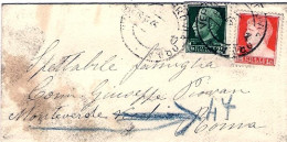 1945-biglietto Da Visita Affrancato 25c.+L.1,75 Imperiale - Poststempel