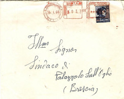 1965-lettera Raccomandata Affrancata L.115 Michelangelo Annullato Con Affrancatu - Maschinenstempel (EMA)