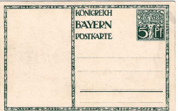1911-Baviera Intero Postale 5pf."Damine E Leopoldo III" - Autres & Non Classés