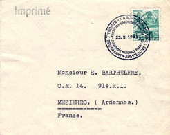 1938-Svizzera Diretta In Francia Affrancata 5c."Veduta"Annullo Trilingue Aarau/E - Marcofilie