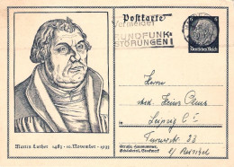 1933-Germania Intero Postale Martin Luther 6p."Hindenburg".Annullo Magdeburg Del - Andere & Zonder Classificatie