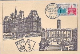 1958-Francia Cartolina Maximum Affrancata 35c.annullo Fdc Jumelage Paris-Rome - 1921-1960: Moderne