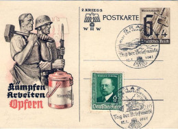 1941-Germania Cartolina Postale 6+4p.Kampfen Arbeiten Opfern Cachet Tag Der Brie - Brieven En Documenten