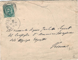 1886-busta Affrancata 5c.Umberto I Annullo A Linee E Annullo Ad Un Cerchio A Can - Marcophilia