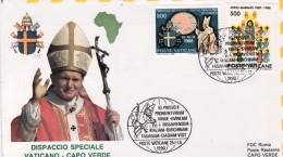 Vaticano-1990  S.S. Giovanni Paolo II^dispaccio Volo Straordinario Per Capo Verd - Poste Aérienne