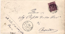 1880-piego Affrancato 10c.Umberto I Annullo A Linee E Annullo Ad Un Cerchio "Mar - Poststempel