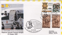 Vaticano-1993  Dispaccio Aereo Straordinario Per Volo Giovanni Paolo II^ In Spag - Airmail
