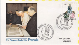 Vaticano-1988 S.S. Giovanni Paolo II^ In Francia (Strasburgo) - Poste Aérienne