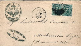 1887-piego Affrancato Con Due 5c.Umberto I Annullo A Linee E Annullo Ad Un Cerch - Poststempel