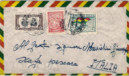 1952-Bolivia Diretta In Italia Affrancata Tre Valori (posta Aerea 10b.anniversar - Bolivie