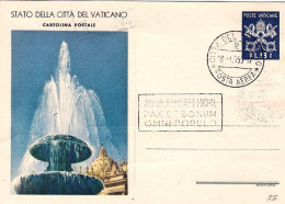 1950-Vaticano CP.da L.13 Fontana 1 Tir.affr. Con S.7v.(posta Aerea 9/15)Annullo  - Postwaardestukken