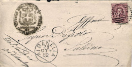 1882-piego Affrancato 10c.Umberto I Annullo A Linee E Annullo Ad Un Cerchio "Alb - Poststempel