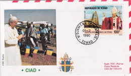1990-Tchad S.S. Giovanni Paolo II^dispaccio Volo Straordinario Rientro Da N'Djam - Luftpost