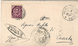 1887-piego Affrancato 10c.annullo A Linee E Annullo Ad Un Cerchio "Vairano Paten - Poststempel
