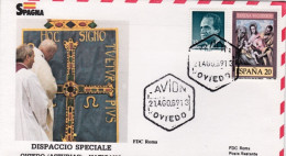 1989-Spagna S.S. Giovanni Paolo II^dispaccio Volo Straordinario Oviedo (Astruria - Covers & Documents