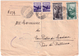 1951-Democratica Coppia C.50 + Italia Al Lavoro L.2 E 10 Su Busta Vipiteno (19.1 - 1946-60: Poststempel
