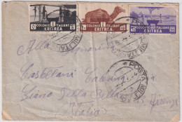 1936-Eritrea 5c.+10c.+35c. Soggetti Africani Annullo Di Posta Militare Su Letter - Erythrée
