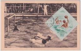 1954-Ungheria Cartolina Foto Sport Pallanuoto - Brieven En Documenten