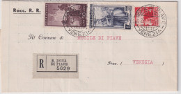 1951-Democratica Lire 4 E 50 + Italia Al Lavoro Lire 1 Su Piego Raccomandato S.  - 1946-60: Poststempel