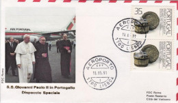 1991-Portogallo Rientro Visita Papale Da Lisbona Di S.S.Giovanni Paolo II - Storia Postale