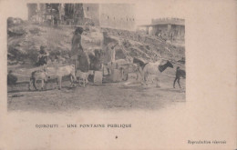 CPA, Djibouti, Une Fontaine Publique Avec Chèvres - Gibuti