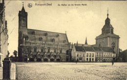 1916-Belgio Nieuport Stad De Hallen En De Groote Markt, Feldpost Viaggiata - Autres & Non Classés