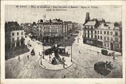 1915-Francia Lille Place De Strasbourg Rues Nationale Et Massena Bollo Soldatenb - Sonstige & Ohne Zuordnung