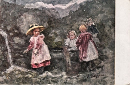 1917-Leonardo Bazzaro "Alla Fonte" A Cura Associazione Jolanda Pro Soldati Ciech - Scènes & Paysages