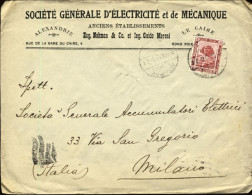 1919-Egitto Busta Della Societè Generale D'Electicite Et De Mecanique Diretta A  - Sonstige & Ohne Zuordnung