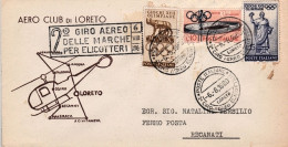 1960-2 Giro Aereo Delle Marche Per Elicotteri Tratta Loreto Recanati Coppa "Sant - Luftpost