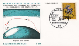 1970-Germania Cartoncino Hermann Oberth Gesellschaft Bausteinkarte N.63 Cachet N - Briefe U. Dokumente