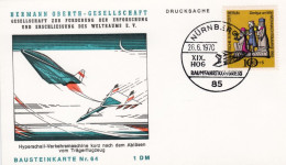 1970-Germania Cartoncino Hermann Oberth Gesellschaft Bausteinkarte N.64 Cachet N - Lettres & Documents