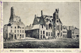 1915-Belgio Dixmuiden Links In Hintergrund, Die Kirche Rechts Das Rhathaus, Annu - Sonstige & Ohne Zuordnung