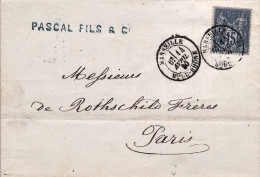 1880-Francia Lettera Diretta A Rothschild Freres Parigi Dal Contenuto Interessan - 1876-1898 Sage (Type II)