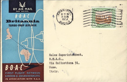 1957-Sudan Cat.Pellegrini N. 705 Euro 110, I^volo BOAC Kartoum Roma Del 3 Febbra - Poste Aérienne