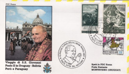 1988-Vaticano Visita Di S.S.Giovanni Paolo II^ In Uruguay-Bolivia-Perù E Paragua - Poste Aérienne