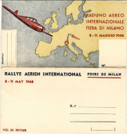 1948-Svizzera Piego Illustrato Volo Lugano-Milano Spedito Per Il Raduno Aereo In - Autres & Non Classés