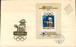 1960-Ungheria Hungary Magyar Foglietto Non Dent." Olimpiadi Di Roma Squaw Valley - FDC