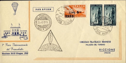 1949-prima Fiera Internazionale Del Francobollo Affr. Coppia L.5 ERP+posta Aerea - Poste Aérienne