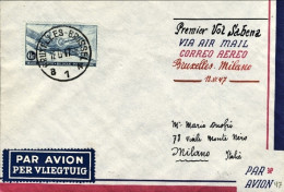 1947-Belgique Belgium Belgio I^volo Sabena Bruxelles-Milano Del 12 Giugno Su Bus - Briefe U. Dokumente