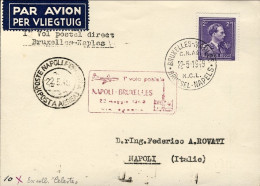 1949-Belgique Belgium Belgio Cat.Pellegrini N.307 Euro 120, Bruxelles NapolI^vol - Covers & Documents