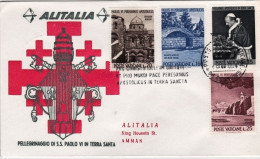 Vaticano-1964 I^volo Di S.S. Paolo VI Vaticano Amman Posta Proseguita Per Gerusa - Airmail