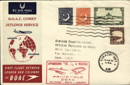 1952-Pakistan Cat.Pellegrini N.487 Euro 230, I^volo BOAC Karachi Roma Del 13 Ago - Pakistan