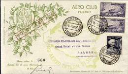 1950-volo Speciale 2^ Giro Aereo Internazionale Di Sicilia Affr. L.20 Cimarosa+c - Luftpost